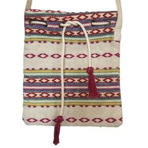Natura Burlap Aztec Print Crossbody Bag.